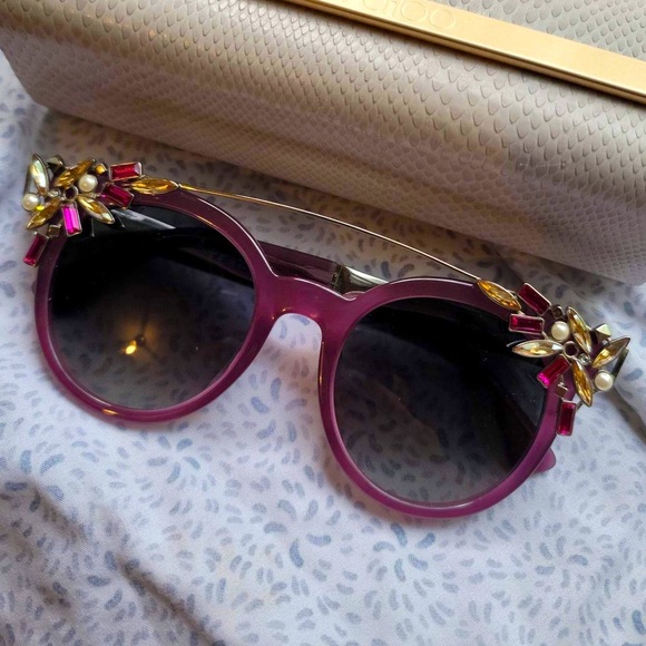❌SOLD❌Pre-loved Jimmy Choo Sunglasses with crystals in pink - Picture 1 of 8